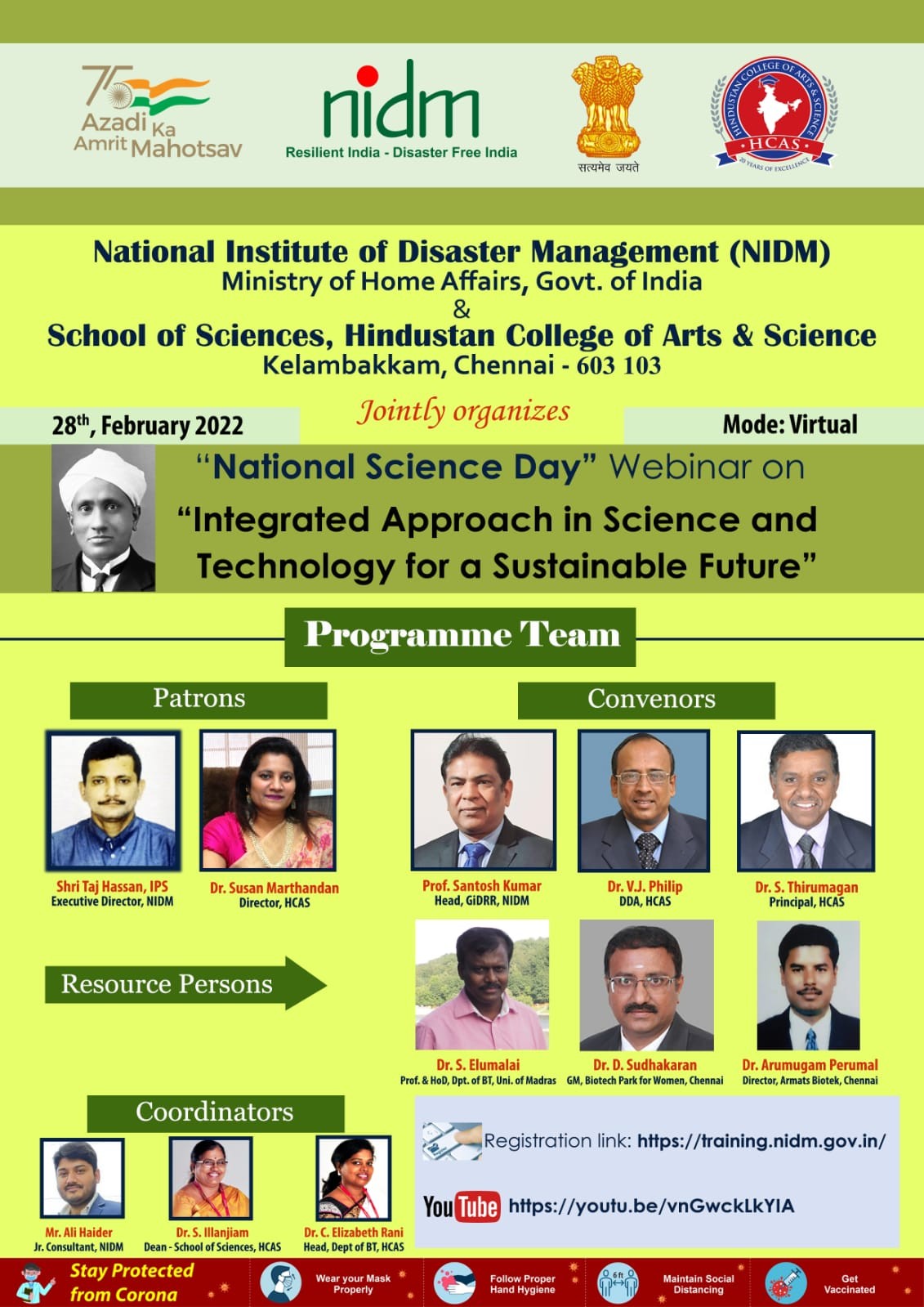 NATIONAL SCIENCE DAY 2022 Integrated Approach in Science and Technology for a Sustainable Future