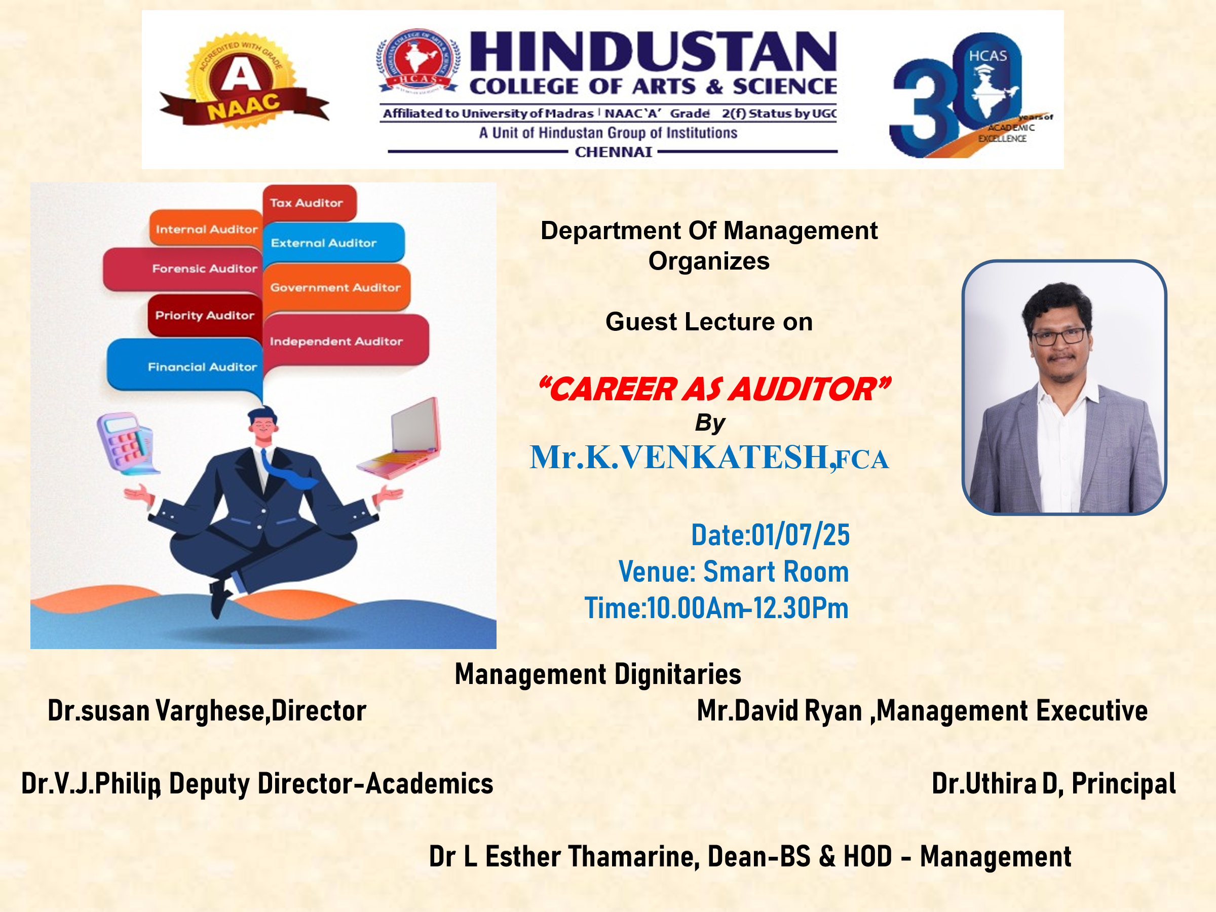 Guest Lecture On “Career As Auditor” On 1st July 2025