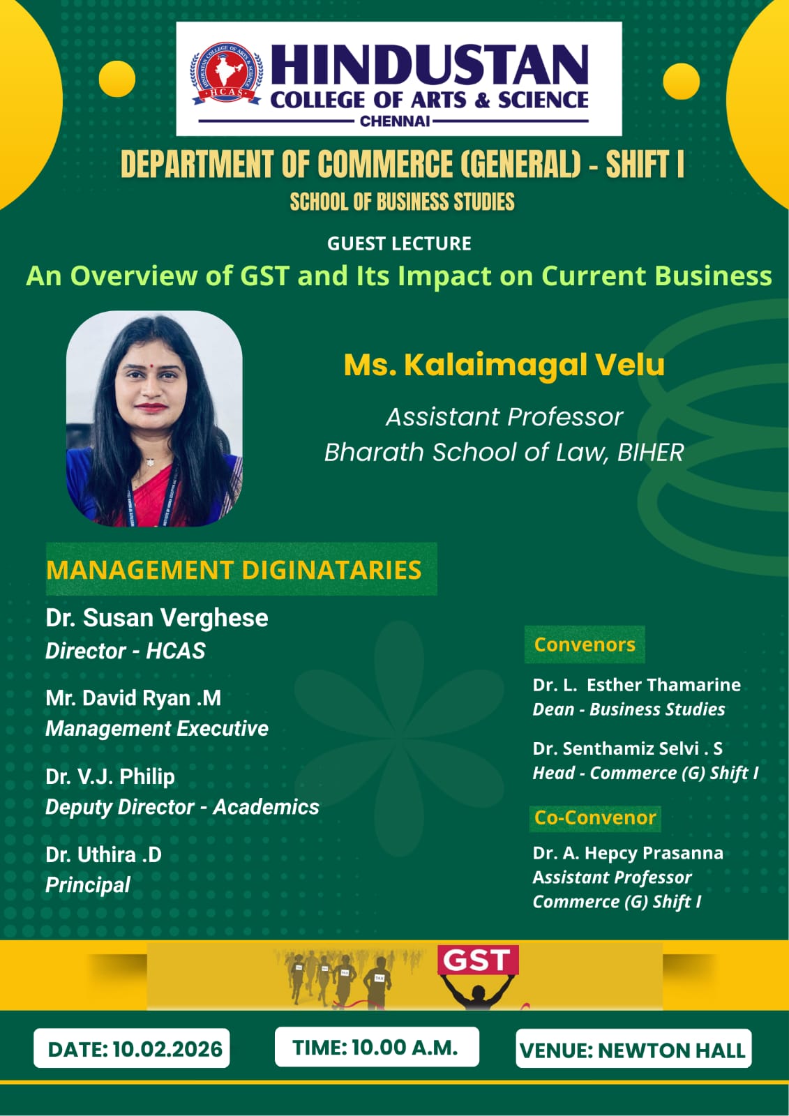 Guest Lecture An Overview Of GST And Its Impact On Current Business On 10th February 2026