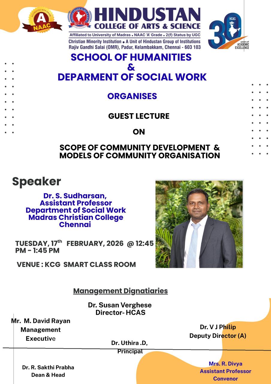 Guest Lecture On Scope Of Community Development & Models Of Community Organisation On 17th February 2026