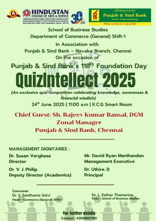 QUIZINTELLECT 2025” – Inter-Departmental Quiz Competition On 24th June 2025