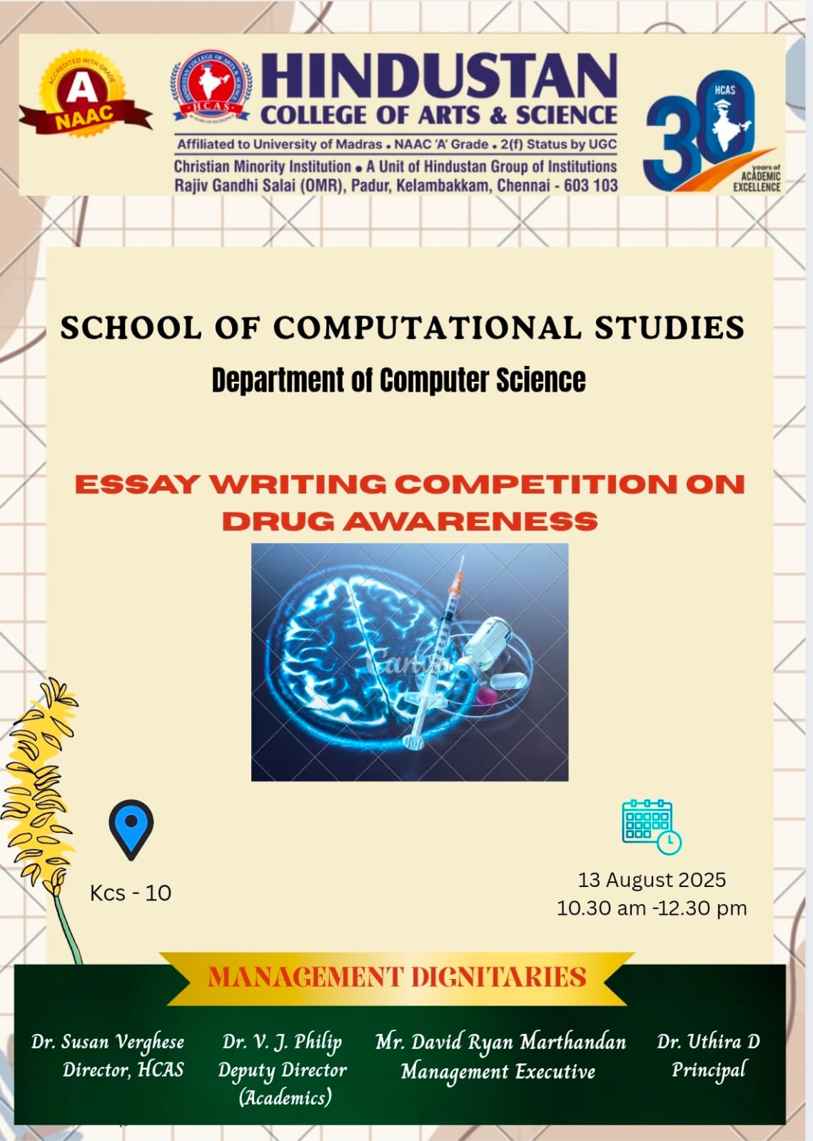 Essay Writing Competition On Drug Awarness On 13th August 2025