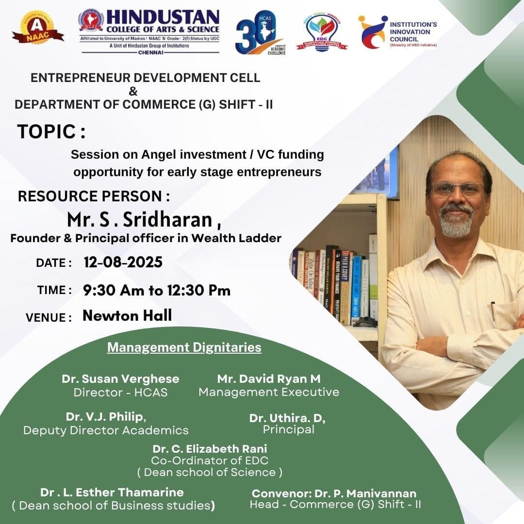 Session On Angel Investment/ VC funding Opportunity for early Stage Entrepreneurs On 12th August 2025