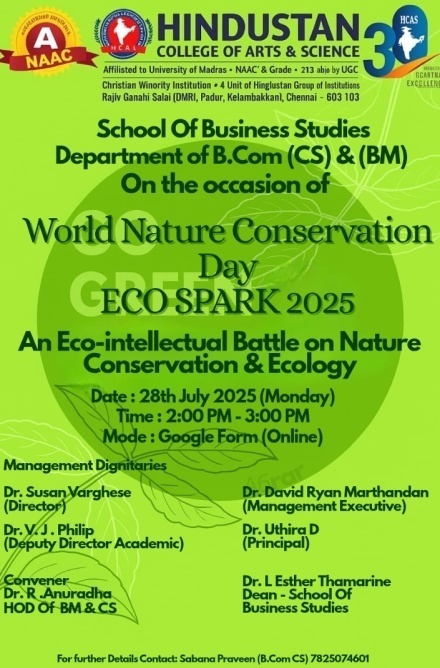 Eco Spark 2025 – An Eco Battle on Nature Conservation and Ecology on 28th July 2025